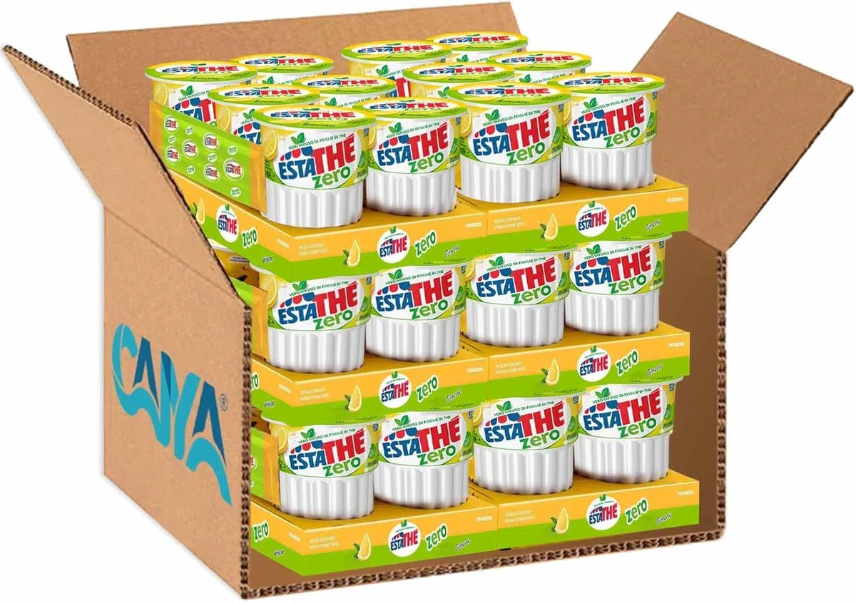 6X Thè Limone Zero Bevanda con Vero Infuso di Foglie di Thè al Limone Senza Zuccheri in Brick per estathe 6x200ml