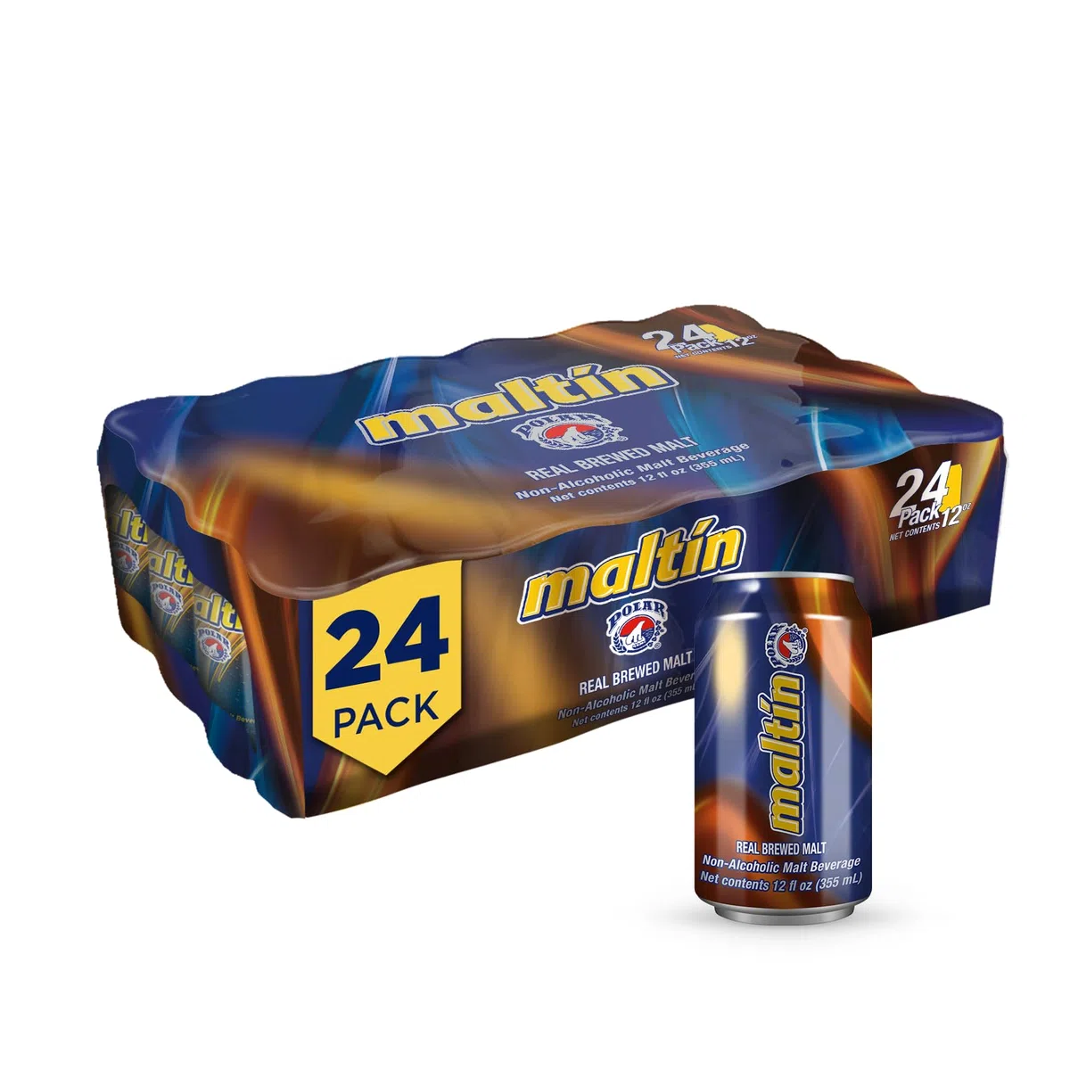 Maltin Polar - Bevanda analcolica al malto, bevanda naturale allo zucchero di canna (confezione da 24)