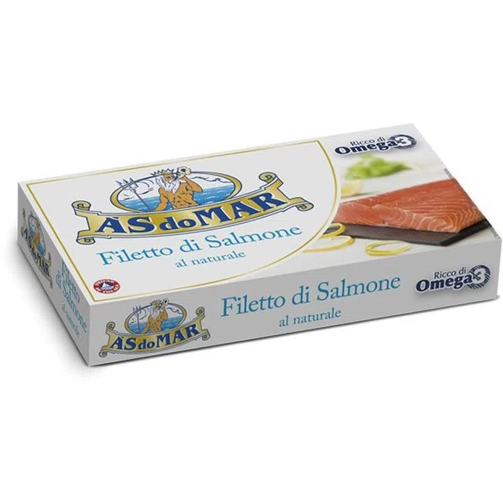 Asdomr Filetti di Salmone al Naturale, Pack 6 da 115 gr